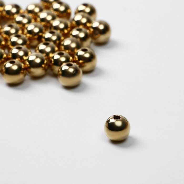 Бусина &laquo;Гематит&raquo; d=7 мм, набор 10 г, цвет золото