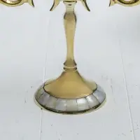 Подсвечник на 3 свечи перламутр 21см