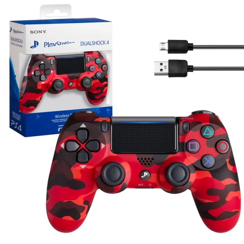 Джойстик PS4 DualShock беспроводной A красный хаки