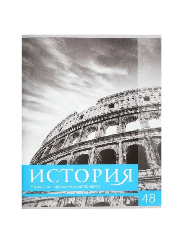 Тетрадь предметная 48 листов в клетку Calligrata, &laquo;Чёрное-белое. История&raquo;, обложка мелованная бумага, серые листы