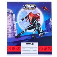 Тетрадь в линейку 24 листа, 5 видов МИКС, обложка мелованная бумага, &laquo;Мстители&raquo;