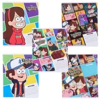 Тетрадь в линейку 24 листа, 5 видов МИКС, обложка мелованный картон, &laquo;Гравити Фолз&raquo;