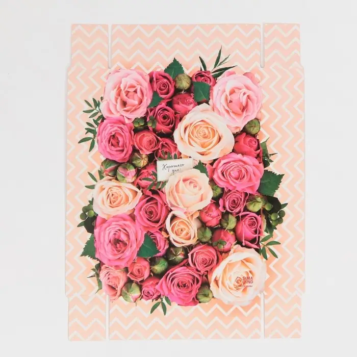 Кондитерская упаковка, коробка для макарун с PVC крышкой, &laquo;Цветы&raquo;, 18 х 12 х 3.5 см