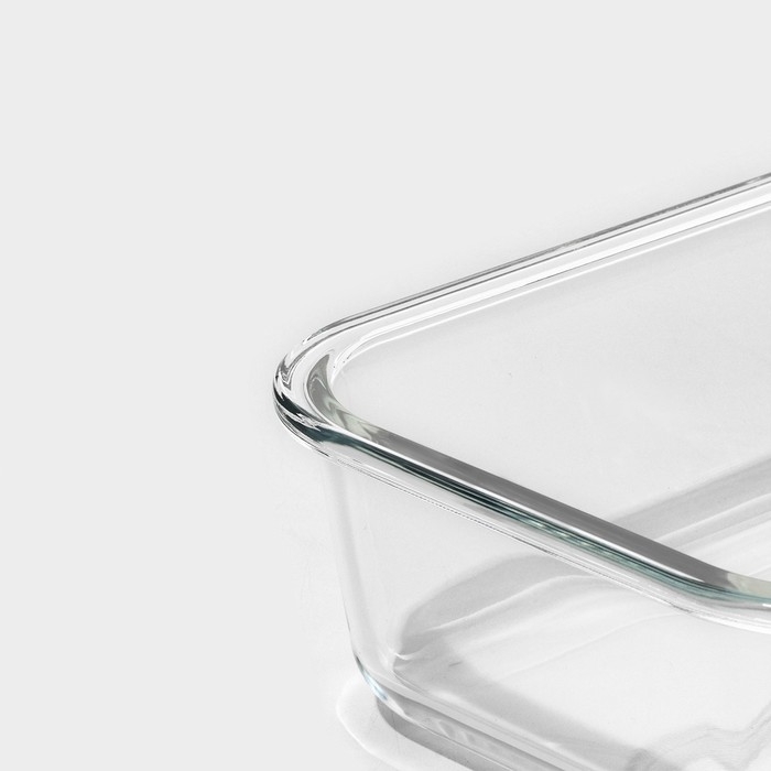 Контейнер для еды из жаропрочного стекла Доляна &laquo;Клик&raquo;, 1,04 л, 20&times;15,5&times;7 см, с крышкой, цвет МИКС