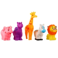 Набор резиновых игрушек для ванны &laquo;Изучаем животных&raquo;, 5 шт, Крошка Я