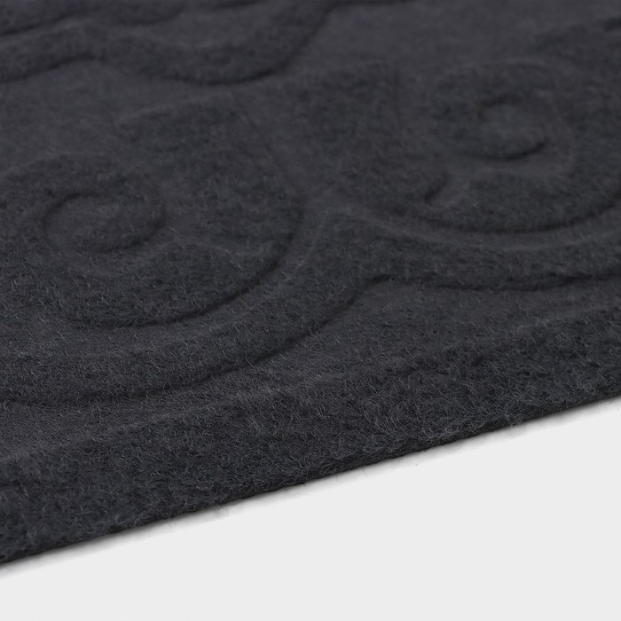 Коврик влаговпитывающий придверный без окантовки Доляна &laquo;Восточная сказка&raquo;, 40&times;60 см, цвет серый