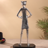 Сувенир "Кот в сапогах" 9х17,5х39 см, алюминий, сталь. дерево