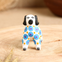 Дымковская игрушка "Собака синяя" 7 см