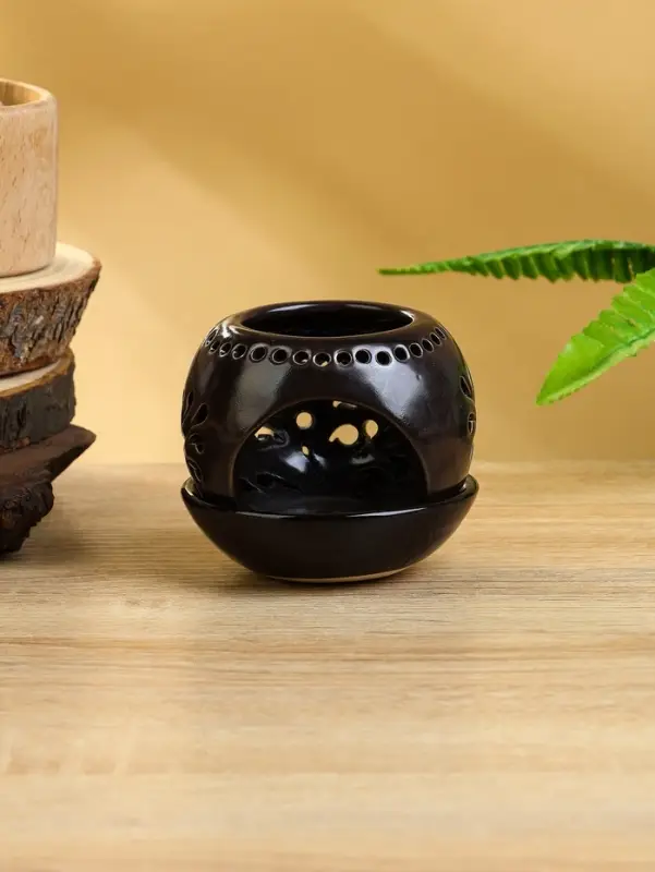 Аромалампа "Магнолия" керамика, цв. тёмно-коричневый, 10х10х9 см