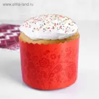Форма бумажная для кулича &laquo;Красная Пасха&raquo;, 110&times;85 мм, МИКС