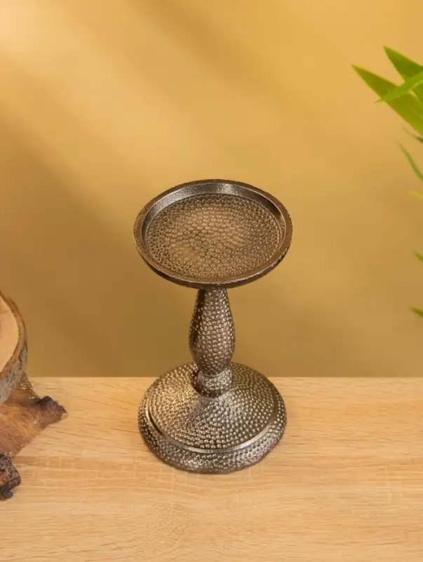 Подсвечник "Нью-Дели" алюминий 9х9х17 см, цв. бронза