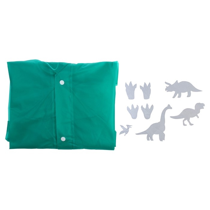 Дождевик &laquo;Динозаврики&raquo; со светоотражающими наклейками, рост 120-160 см