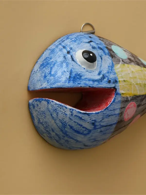 Панно "Рыба-хищник" дерево 20х12х4 см, цв. разноцветный