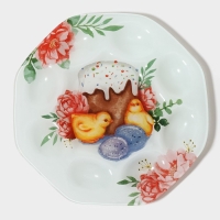 Подставка стеклянная для яиц Доляна &laquo;Кулич&raquo;, 8 ячеек, 22&times;22 см