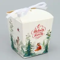 Бонбоньерка новогодняя &laquo;Новогодняя акварель&raquo;, 7.5 х 8 х 7.5 см