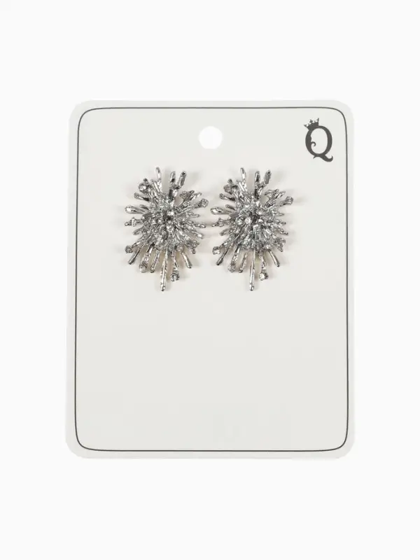 Серьги "Феерверк", цвет белый в серебре