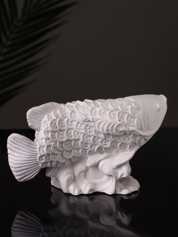 Статуэтка "Рыбка Фен-шуй" 14х7,5х4 см, натуральный