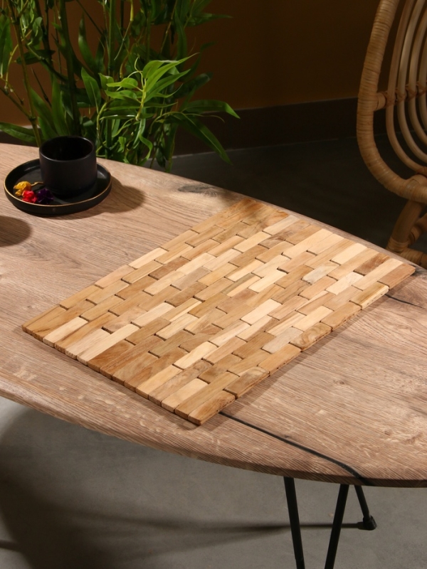 Коврик из тикового дерева, 40х30х0,7 см