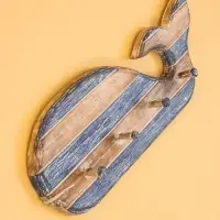 Вешалка "Кит" с 3 крючками, дерево 44х2х18 см, цв. синий