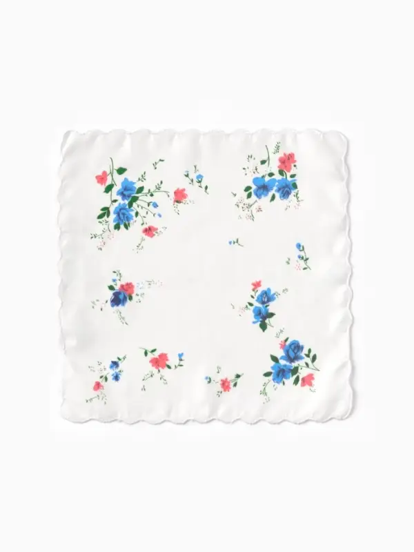 Платки носовые женские Экономь и Я "Полянка" 30*30 см, (набор 12 шт), рис. МИКС,100% пэ