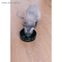 Миска керамическая "Черный кот" 300 мл  12,5 х 4,5 см, черная