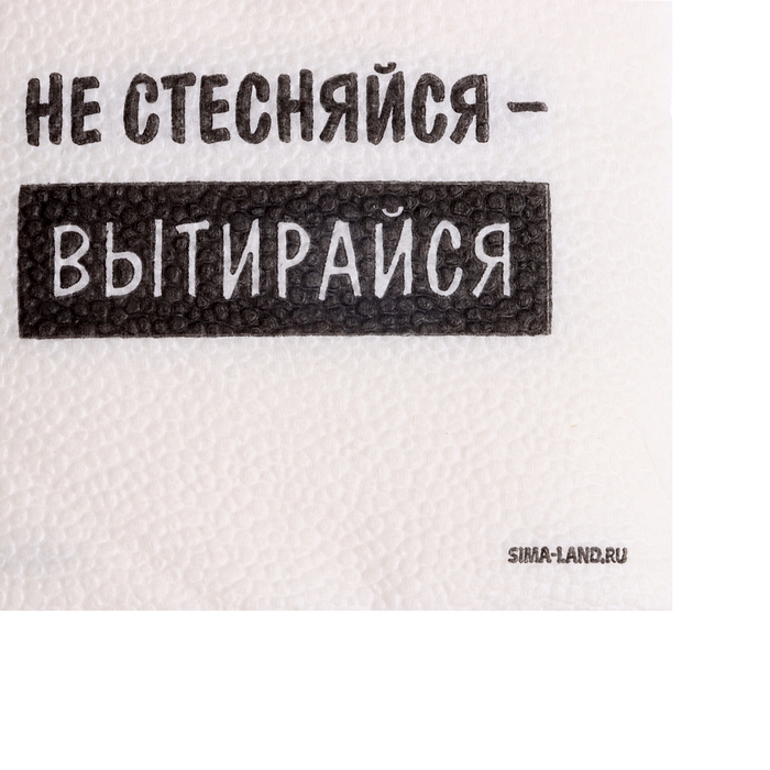 Салфетки бумажные однослойные "Не стесняйся-вытирайся", 24х24 см, набор 20 шт.