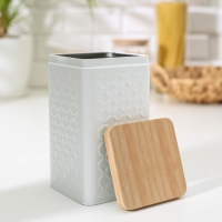 Банка для сыпучих продуктов &laquo;Ромб&raquo;, 10&times;18 см, цвет белый