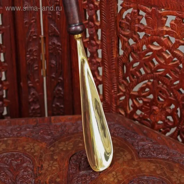 Ложка для обуви "Якорь" латунь 51х5,5х2,5 см