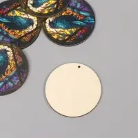 Декор для творчества дерево "Ворон. Витраж" 4,6х4,6х0,3 см