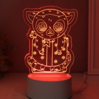 Светильник "Лемур на подарке" LED RGB от сети RISALUX 9,5х11,8х17 см