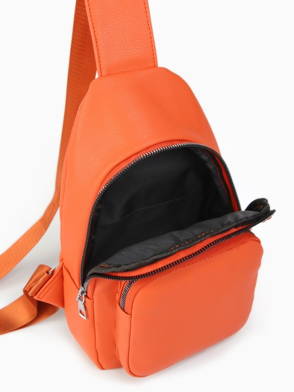 Рюкзак-слинг, 18*5,5*29 см, отд на молнии, 1 н/карман, оранжевый