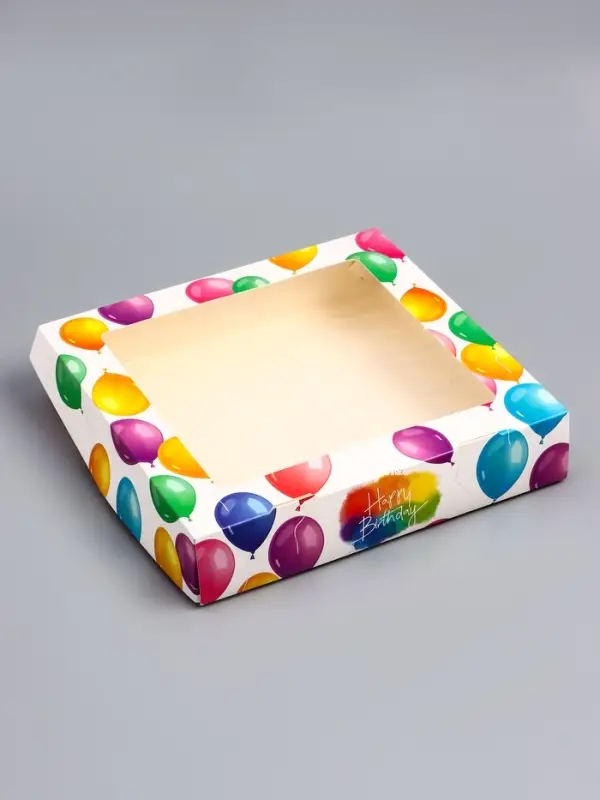 Коробка складная Happy Birthday, 20&times;20&times;4 см