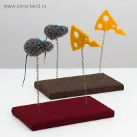 Игрушка для кошек с дразнилками "Мышь и сыр", 26 х 14,5 х 22 см  микс цветов