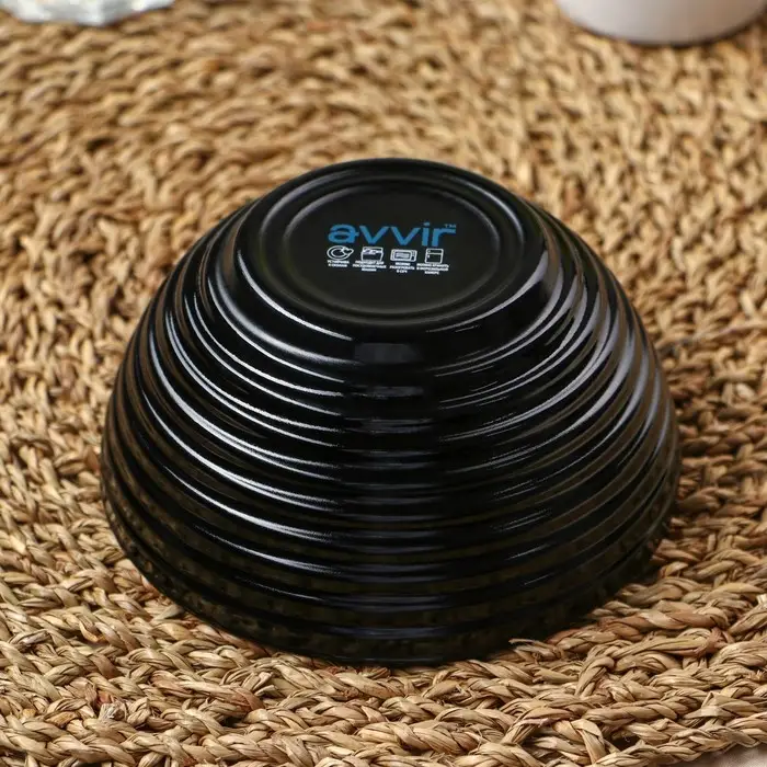 Миска Avvir Carve, 430 мл, d=13 см, стеклокерамика, цвет чёрный