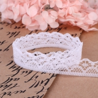 Кружево капроновое, 15 мм &times; 10 &plusmn; 1 м, цвет белый №1