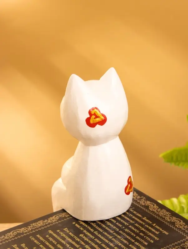 Сувенир &laquo;Кот сидячий&raquo;, 7&times;5&times;15 см, дерево, белый
