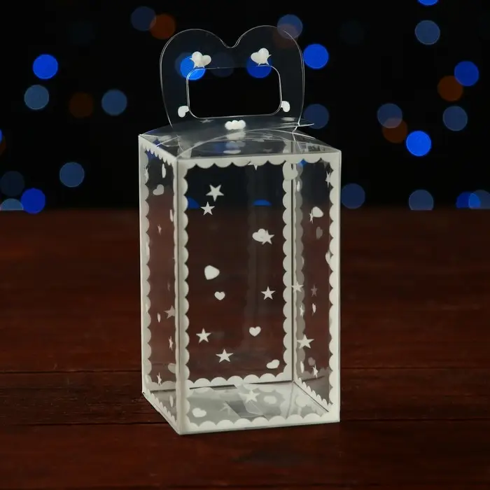Складная прозрачная коробка из PVC, для упаковки подарков, &laquo;Сердце&raquo;, 6&times;6&times;10 см