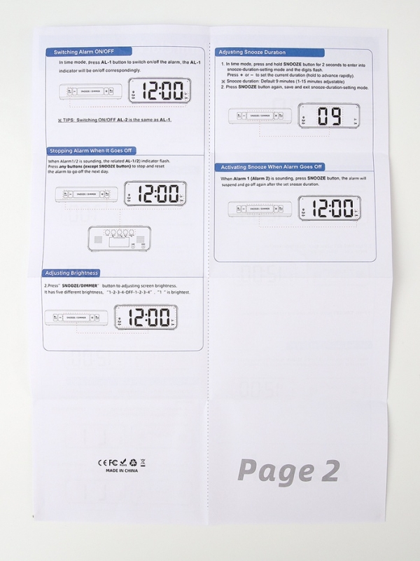 Часы электронные настольные, с будильником, вибрацией, от USB, 2 батарейки АА