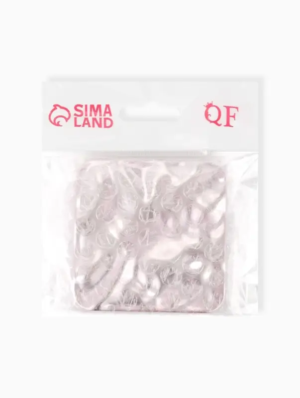 Зеркало складное квадрат (2) с/увел ВОЛНЫ 7,5см пластик розовый пакет QF