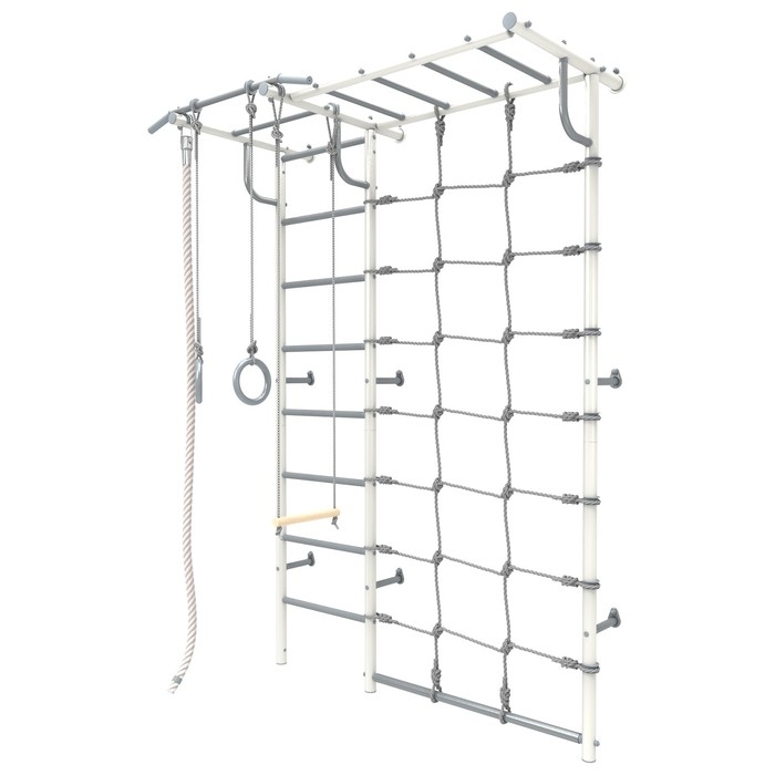 Детский спортивный комплекс 6.01.с &laquo;Роки с рукоходом-сеткой&raquo;, цвет бело-серый