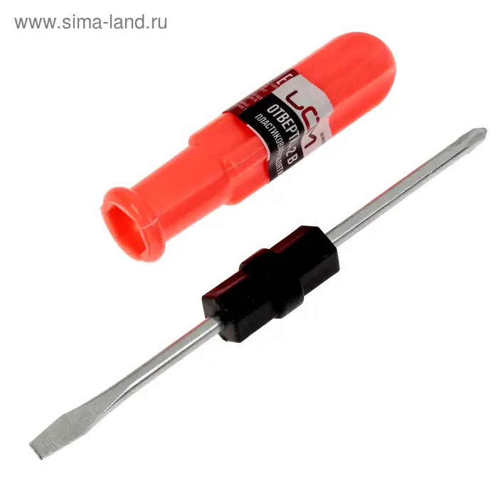 Отвертка комбинированная ЛОМ, 2 в 1, пластиковая рукоятка, PH1/SL5&times;70 мм