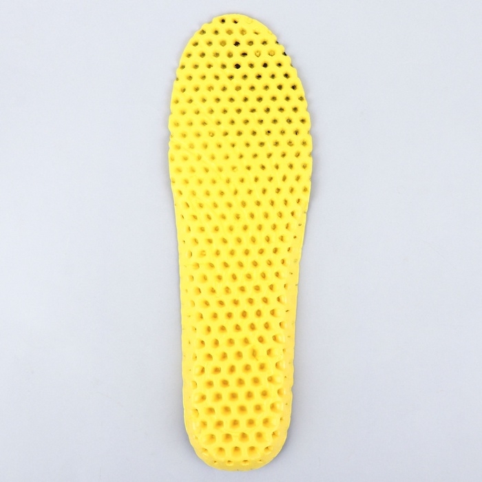 Стельки для обуви, влаговпитывающие, дышащие, р-р RU 36 (р-р Пр-ля 40), 24 см, пара, цвет чёрный/жёлтый