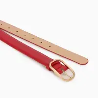 Ремень жен 05-01-01-01, Июнь2512, 3*0,3*110 см, без винта, пряж золото, 1 прокол, красный