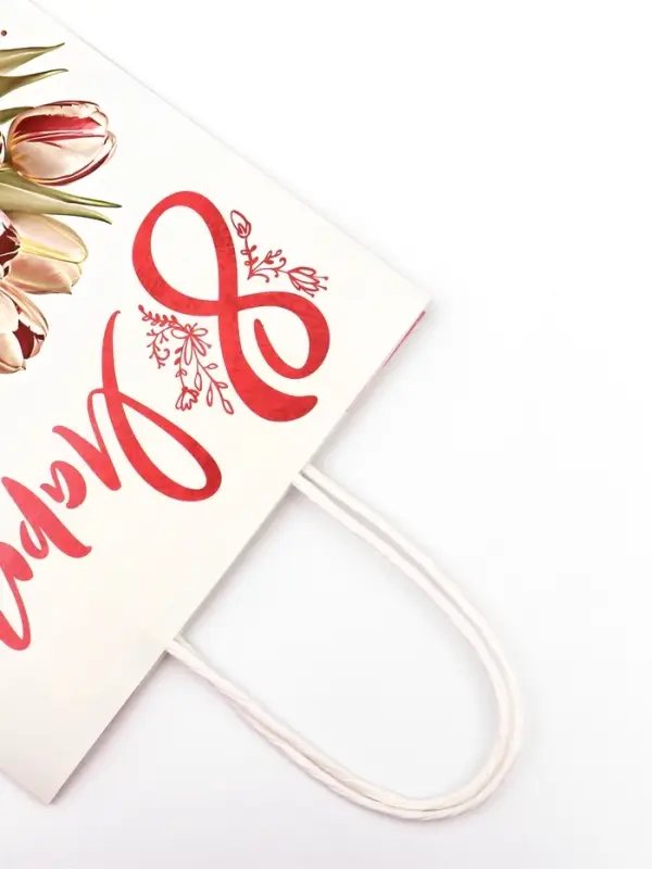 Пакет подарочный крафт &laquo;С 8 Марта!&raquo;, 21 х 11 х 27 см