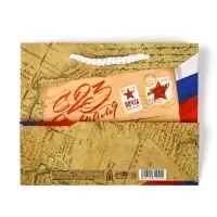 Пакет подарочный ламинированный &laquo;С 23 февраля&raquo;, S 12 х 15 х 5.5 см