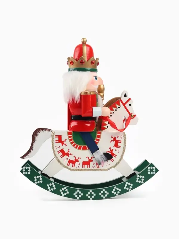 Новогодний декор "Щелкунчик на лошадке" 28 см