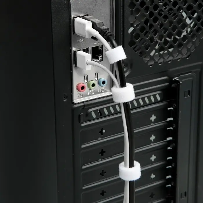 Лента-липучка для проводов 1000&times;10&times;1.5 мм ТУНДРА, белая, 1 шт.