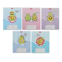 Тетрадь 12 листов в линейку &laquo;Веселые Авокадо&raquo;, обложка мелованный картон, блок офсет, МИКС