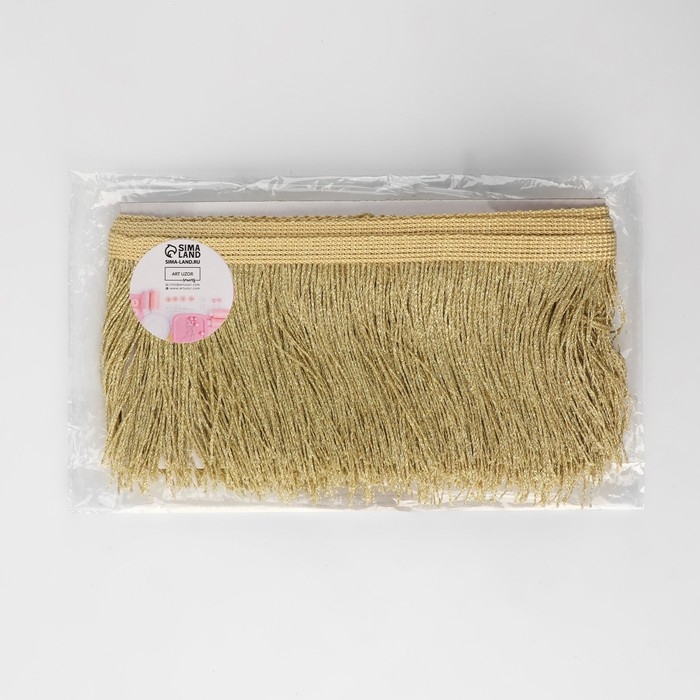 Тесьма декоративная &laquo;Бахрома&raquo;, 10 см, 5 &plusmn; 0,5 м, цвет золотой