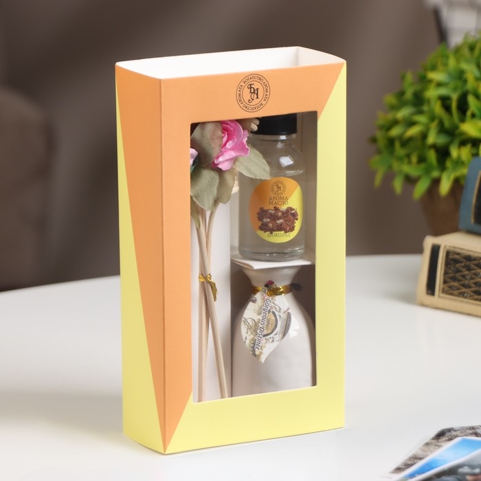 Набор подарочный с диффузором Набор подарочный с диффузором "Ваза с цветком" шоколад, "Богатство Аромата"